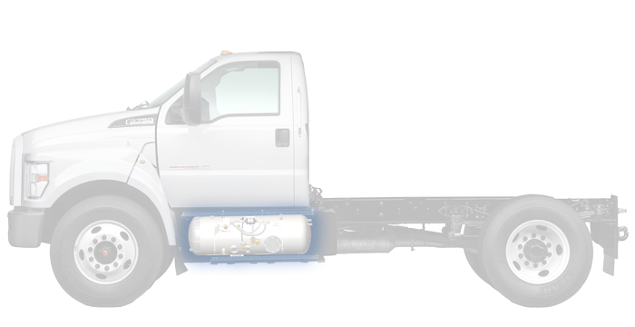 Ford F750 dual tank